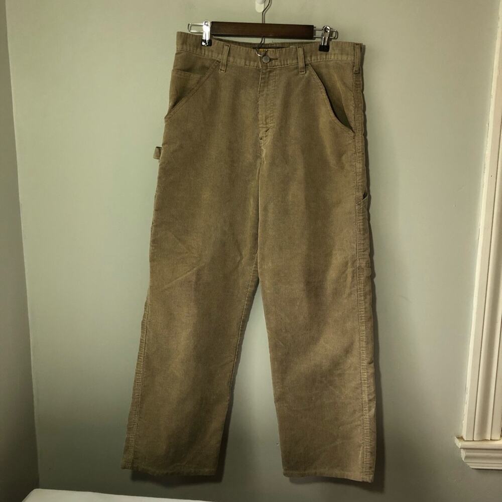 Vintage Levis silvertab baggy skater y2k mens 32x32 tan corduroy carpenter pants